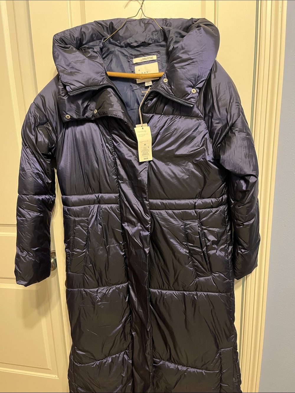 a new day Long Navy Puffer Coat